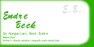 endre beck business card